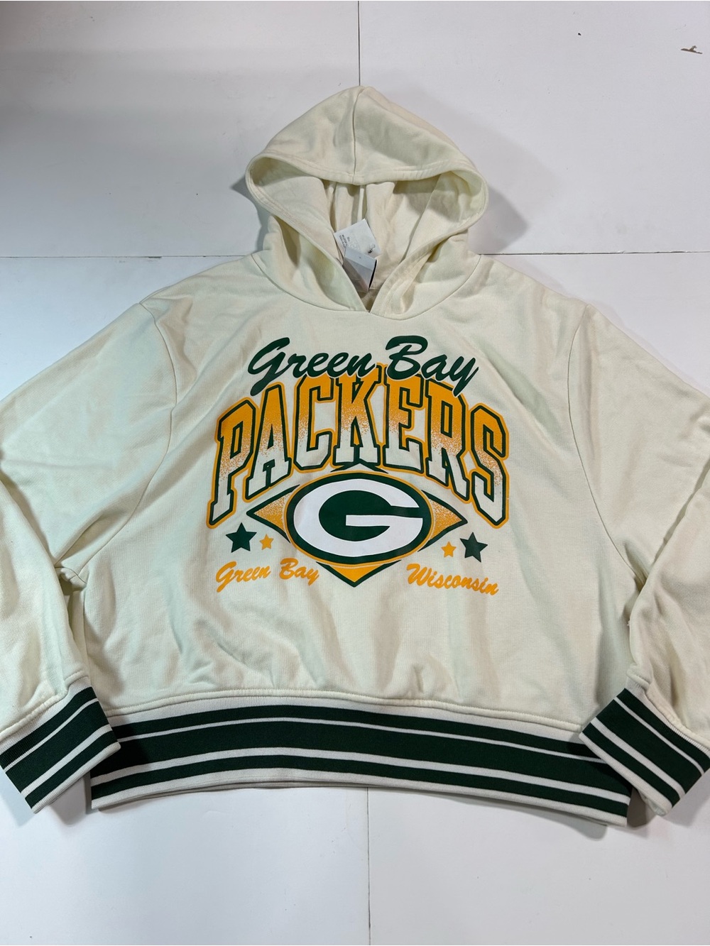 New! NFL Green Bay Packers Women’s Champion Slight Crop Hooded Sweatshirt